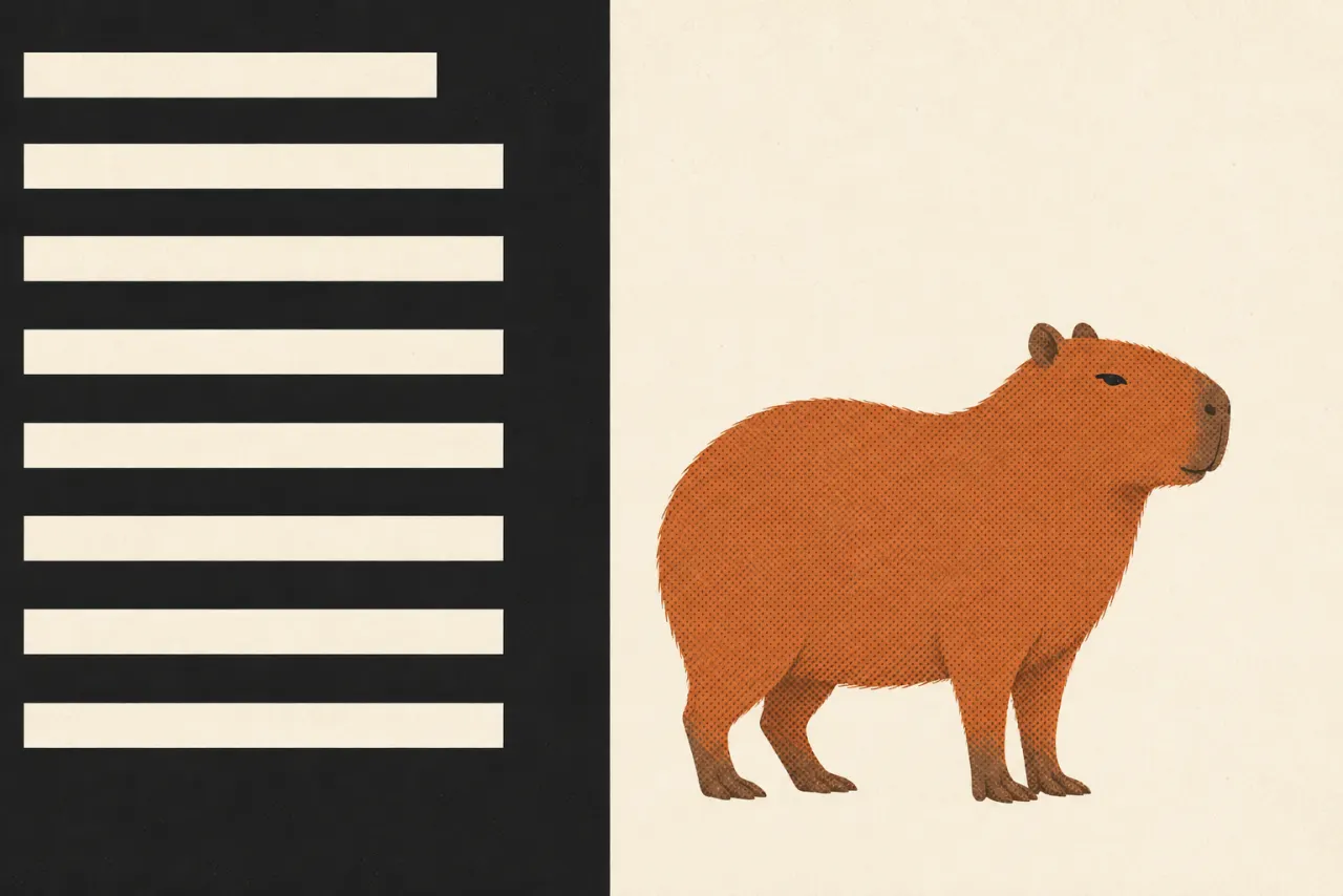 Graphic of a dark restricted-species list with a capybara standing outside it