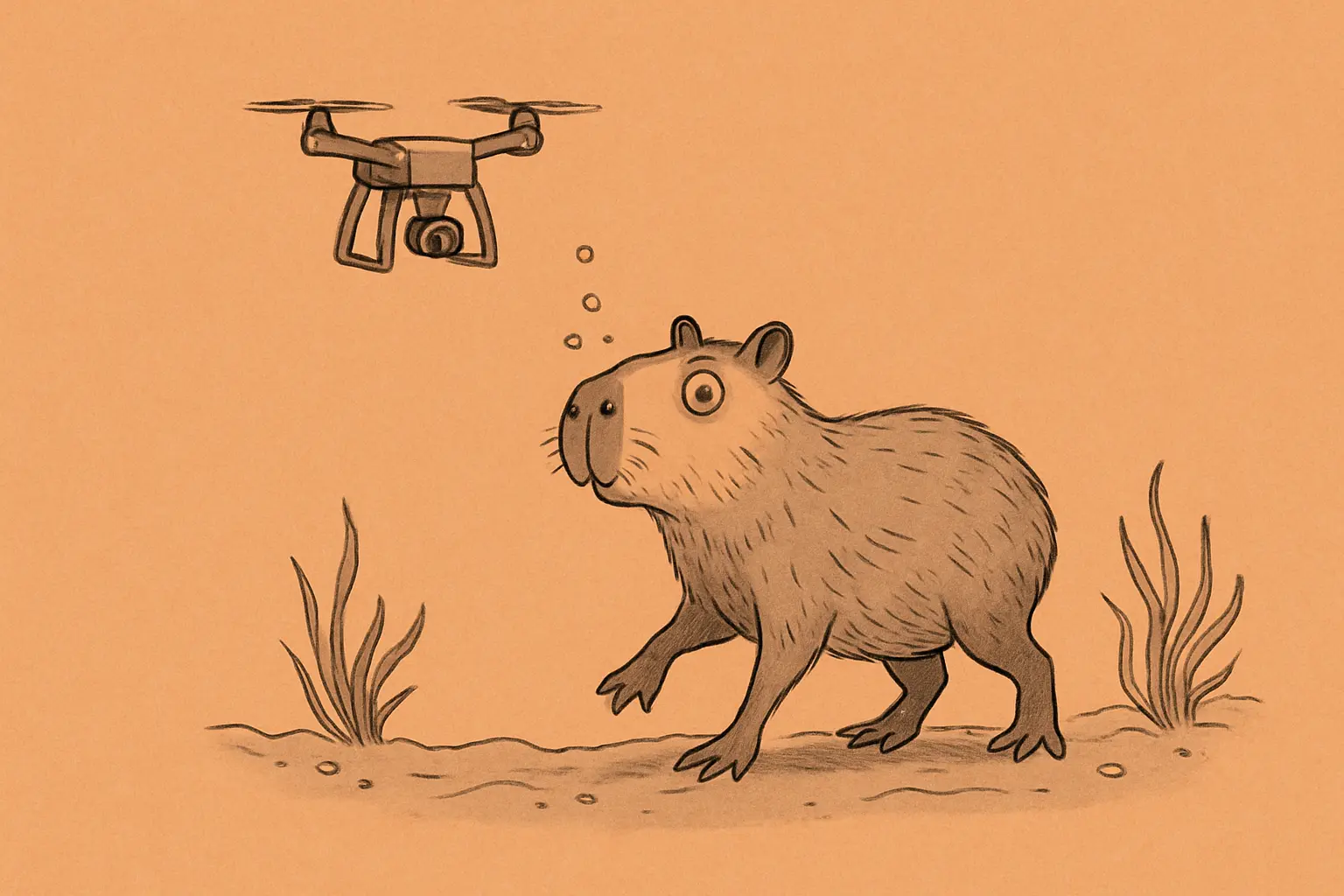A capybara paddling underwater, fully submerged, in a riverbed.